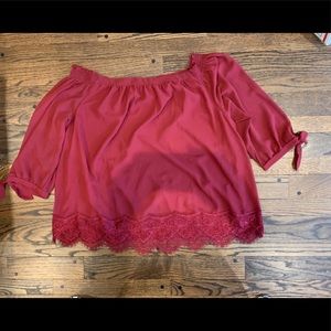 Maurices plus size off the shoulder lined top NWT